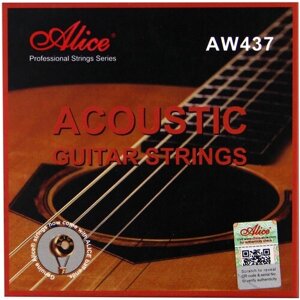 AW437-L Комплект струн для акустической гитары, бронза 90/10, 12-53, Alice