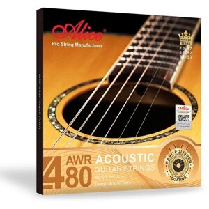 AWR480-L Комплект струн для акустической гитары, бронза 80/20, 12-53, Alice
