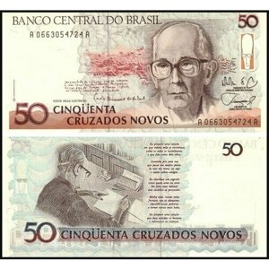 Банкнота Бразилия 50 крузейро 1989 Р-219 UNC
