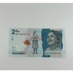 Банкнота Колумбия 2000 песо 2016 года