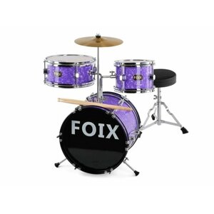Барабанная установка детская, фиолетовая, Foix CDF-1096PR
