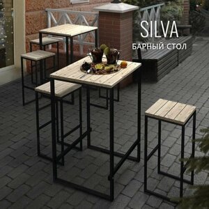 Барный стол садовый SILVA plus loft, уличный, деревянный, металлический, 70х70х110 см, гростат