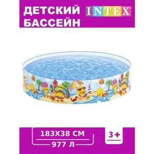 Бассейн детский ненадувной, бассейн для детей от 3х лет, 183x38 см, 977 л, круглый