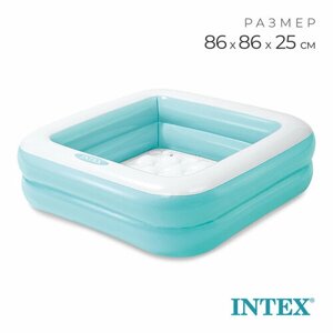 Бассейн надувной «Малыш» 57100NP INTEX, 86 х 86 х 25 см, 1-3 года, цвет микс