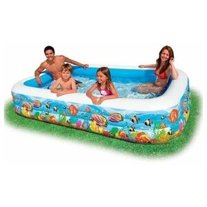 Бассейн надувной овальный Intex 56490np "swim Center Seashore Pool", 262х160х46см