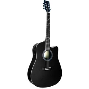 BEAUMONT DG80CE/BK - электроакустическая гитара с вырезом, корпус липа, цвет черный, матовый