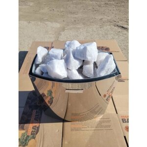 Белый кварц колотый камни для бани сауны средний размер для печей в коробке 10 кг