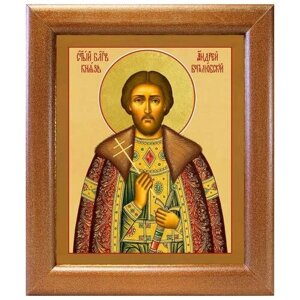 Благоверный князь Андрей Боголюбский, икона в широкой рамке 19*22,5 см