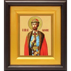 Благоверный князь Святослав Всеволодович, икона в широком киоте 16,5*18,5 см