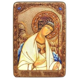 Большая подарочная икона Ангел Хранитель на мореном дубе 42*29 см 999-RTI-793m