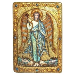 Большая подарочная икона Ангел Хранитель на мореном дубе 42*29см 999-RTI-790m