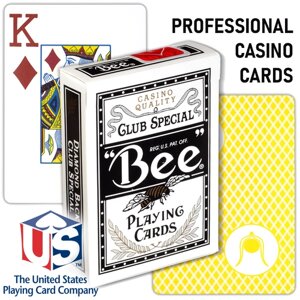 Брендированные для казино Bee Club Special №92 Jumbo, игральные карты с жёлтой рубашкой, красная пломба