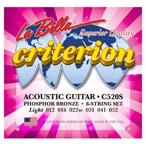 C520S Criterion Комплект струн для акустической гитары 012-052 La Bella