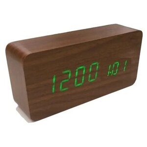 Часы-будильник "Деревянный брусок" средние коричневый