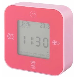 Часы / будильник / таймер / термометр икеа LOTTORP, розовый