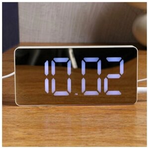 Часы электронные, будильник, термометр, 7.5 х 15.5 см, от USB
