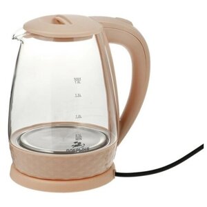 Чайник электрический "Добрыня" DO-1252C, стекло, 1.8 л, 1800 Вт, бежевый (1 шт.)