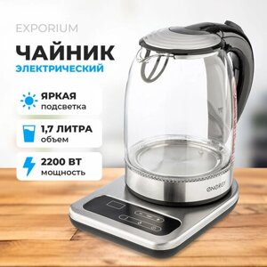 Чайник электрический ENERGY E-220E (1,7 л) стекло, на подставке