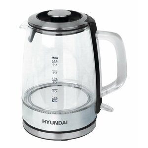 Чайник электрический Hyundai HYK-G2403 черный/серебристый, стекло