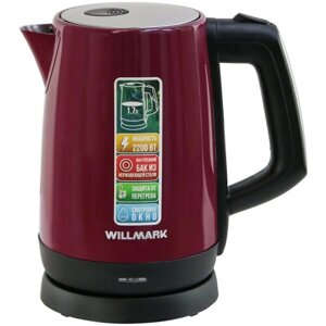 Чайник электрический WILLMARK WEK-1758S 1.7 л, 2.2 кВт, фиолетовый