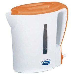 Чайник Великие Реки Мая-1 бело-оранжевый, 0,5 л, пластик, 500 Вт