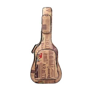 Чехол утепленный для классической и акустической гитары, 41 дюйм, Newspaper, с ручкой и двумя карманами