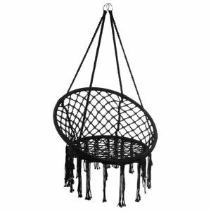 Черный плетёный гамак-кресло (60х80 см) (черный)