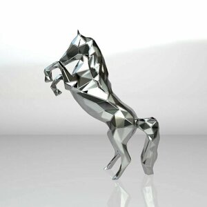 Чертеж полигональной фигуры, Арабской лошади, мустанг, геометрический полигональный металлический декор