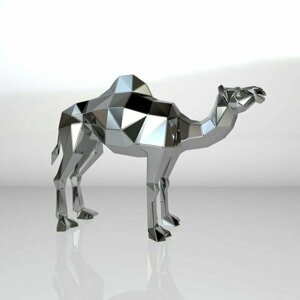 Чертеж полигональной фигуры, Верблюд, геометрический полигональный металлический декор