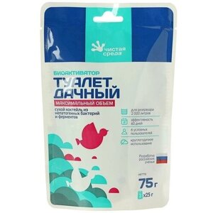 Чистая среда Биоактиватор для дачного туалета "Туалет дачный", дой пакет, 75 гр