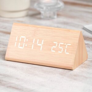ЧНастольные часы-будильник Bamboowood термометр
