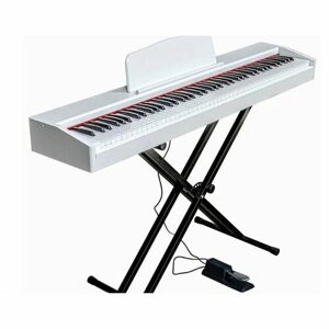 Цифровое пианино Bluetooth, 88 клавиш, деревянное пианино, лучший художественный подарок, с 1 педалью, Белый