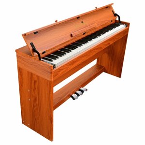 Цифровое пиано EMILY PIANO D-52 BR (Корпусное с крышкой) 88 клавиш, стойка, педали и крышка в комплекте, цвет коричневый