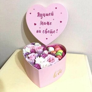 Цветы с пирожными в коробке / Подарок маме