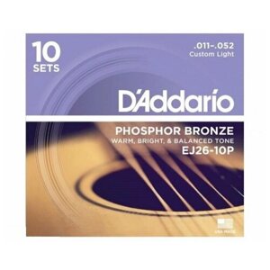 D ADDARIO EJ26 -10P Струны для акустической гитары