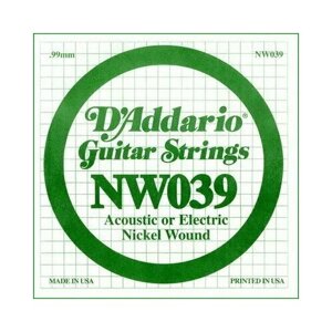 D'ADDARIO NW039 одиночная струна для акустической и электрогитары