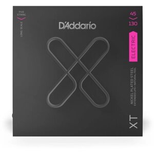 D'addario XTB45130 SET 5STR BASS XT NKL 45-130 L комплект из 5 струн с покрытием XT для бас-гитары, 45-130