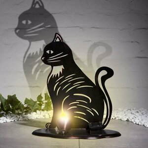 Декоративная фигура с солнечным светильником "Кошка"