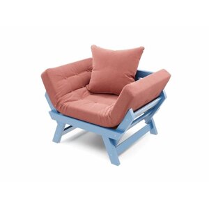 Деревянное садовое кресло Soft Element Оден, розовый-голубой, массив дерева, на террасу, на веранду, для дачи, для бани