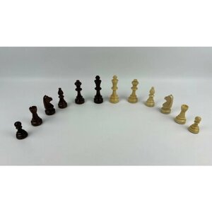 Деревянные шахматные фигуры с утяжелителем Стаунтон 6 в пакете.