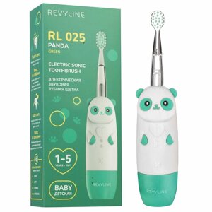 Детская электрическая зубная щётка Revyline RL 025 Panda, зеленая