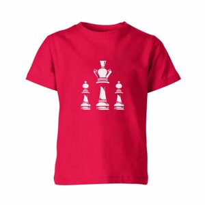 Детская футболка «Шахматы. Шахматные фигуры. Для шахматиста»104, темно-розовый)