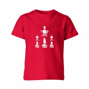Детская футболка «Шахматы. Шахматные фигуры. Для шахматиста»140, красный)