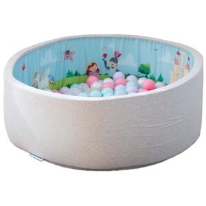 Детский сухой бассейн ROMANA Принцессы ДМФ-МК-02.55.01 + 150 шариков (150 шаров (розовый/мятный/жемчужный/сиреневый