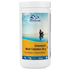 Дезинфицирующее средство Chemoform "Все в одном", для воды бассейне, мульти-таблетки, 20 г, 1 кг