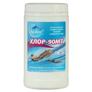 Дезинфицирующие средство Aqualand Хлор-90МТ, таблетки 20 г, 1 кг