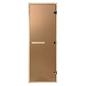 Добропаровъ Дверь для бани и сауны стеклянная "Бронза", размер коробки 190х67, 8мм