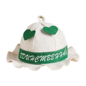 Добропаровъ Шляпа для бани Единственная и неповторимая белый/зеленый