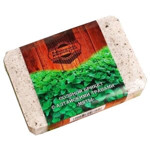 Добропаровъ Соляной брикет с алтайскими травами Мята, 1,35 кг 1.35 кг мята бежевый