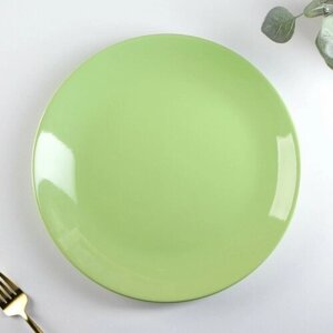 Доляна Тарелка керамическая обеденная Доляна «Пастель», d=27 см, цвет зелёный